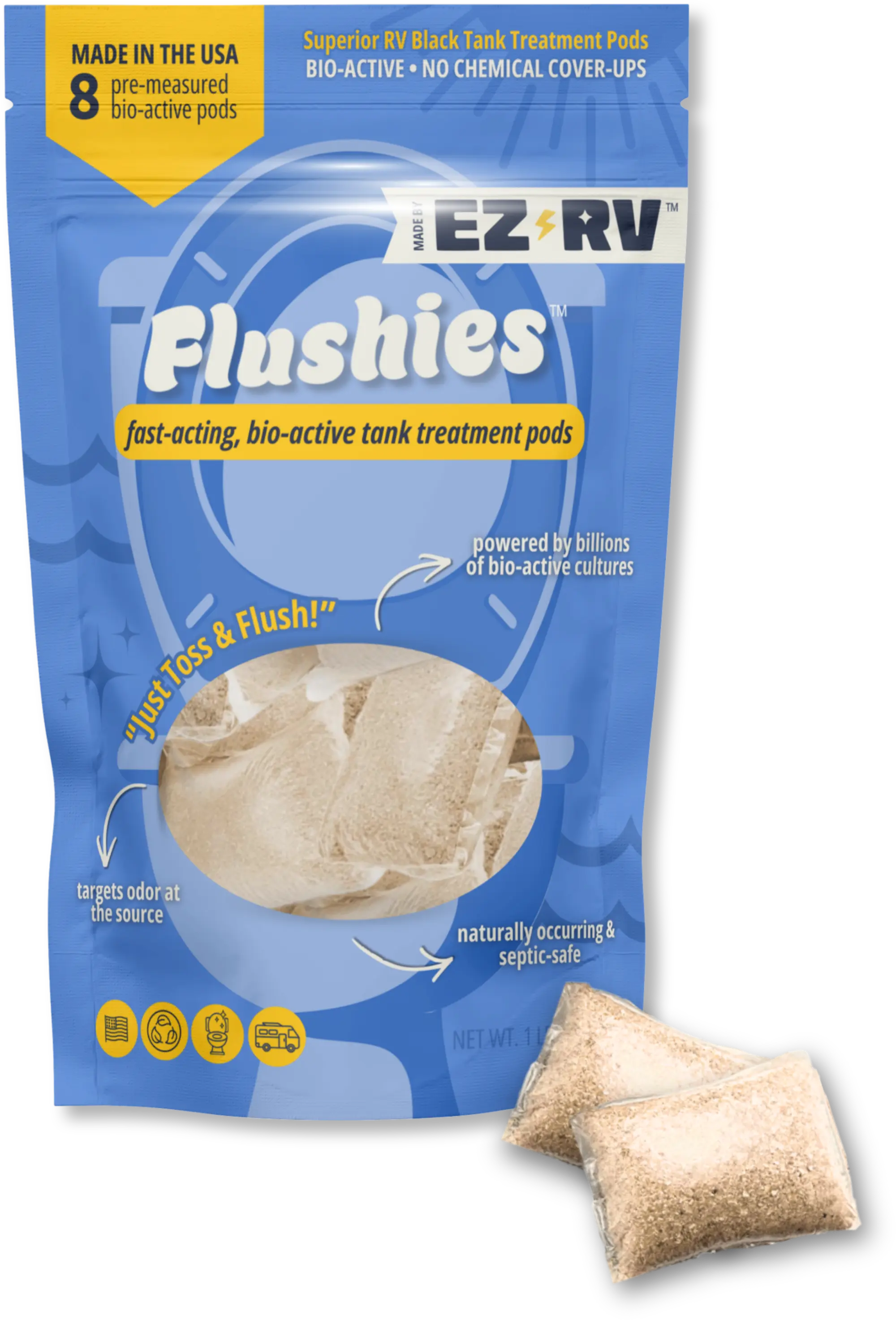 EZ-RV Flushies bio-active tank treatment pods